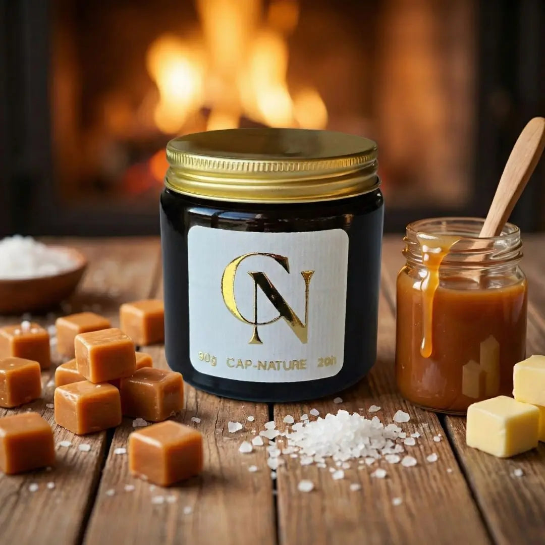 Bougie apothicaire Caramel Beurre Salé – Gourmandise réconfortante & douceur absolue Cap-Nature Image