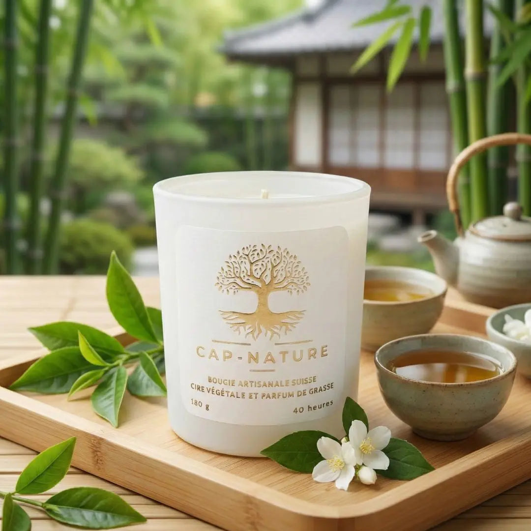 Bougie parfumée Thé Vert – Pureté végétale & sérénité fraîche Cap-Nature