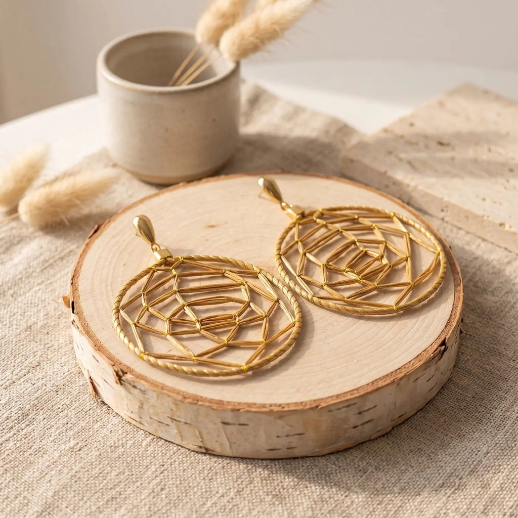 Boucles d’Oreilles Estrela – Filtre de Rêves en Or Végétal Cap-Nature