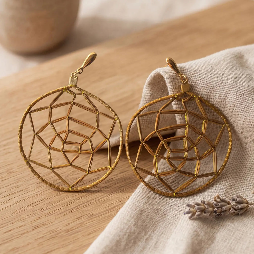 Boucles d’Oreilles Estrela – Filtre de Rêves en Or Végétal Cap-Nature