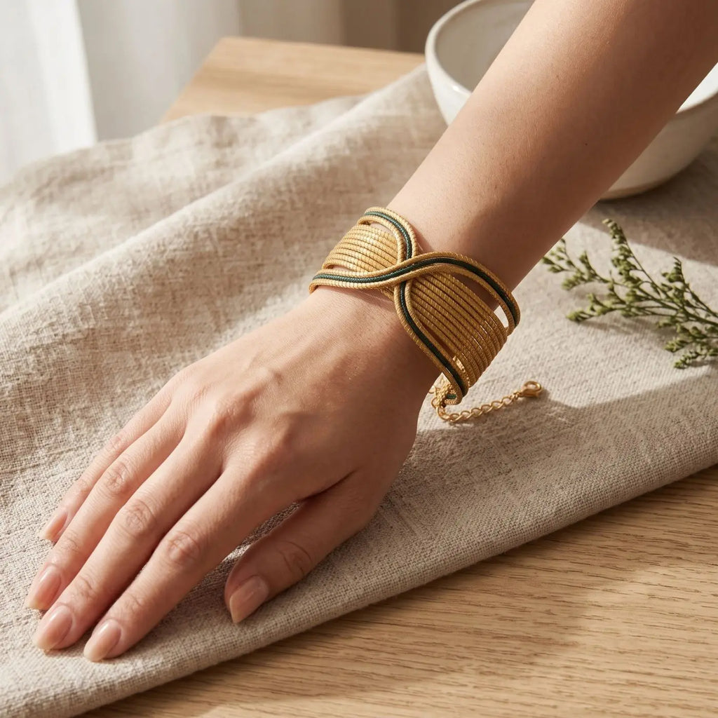 Bracciale Liana – Oro Vegetale Verde & Dorato