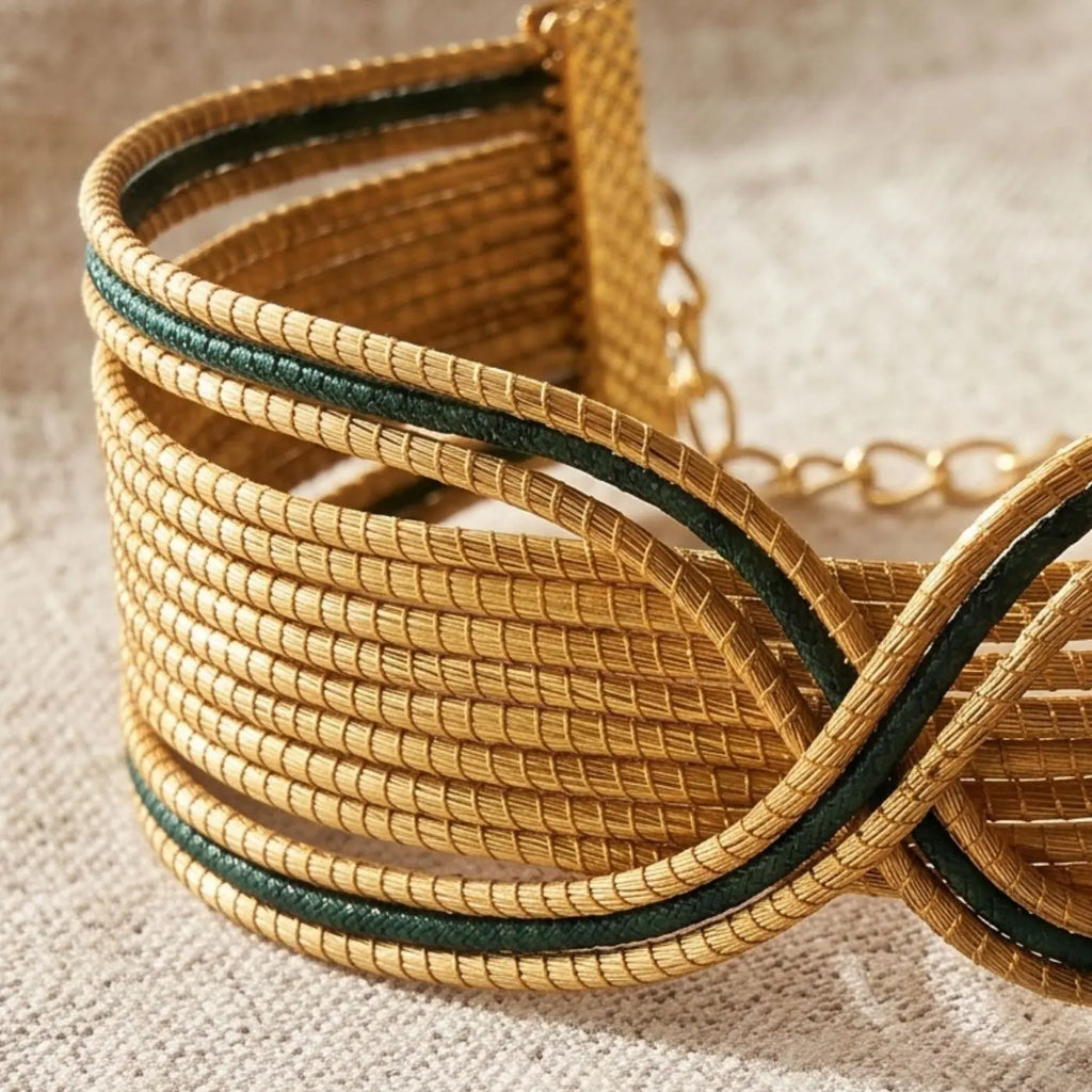 Bracciale Liana – Oro Vegetale Verde & Dorato