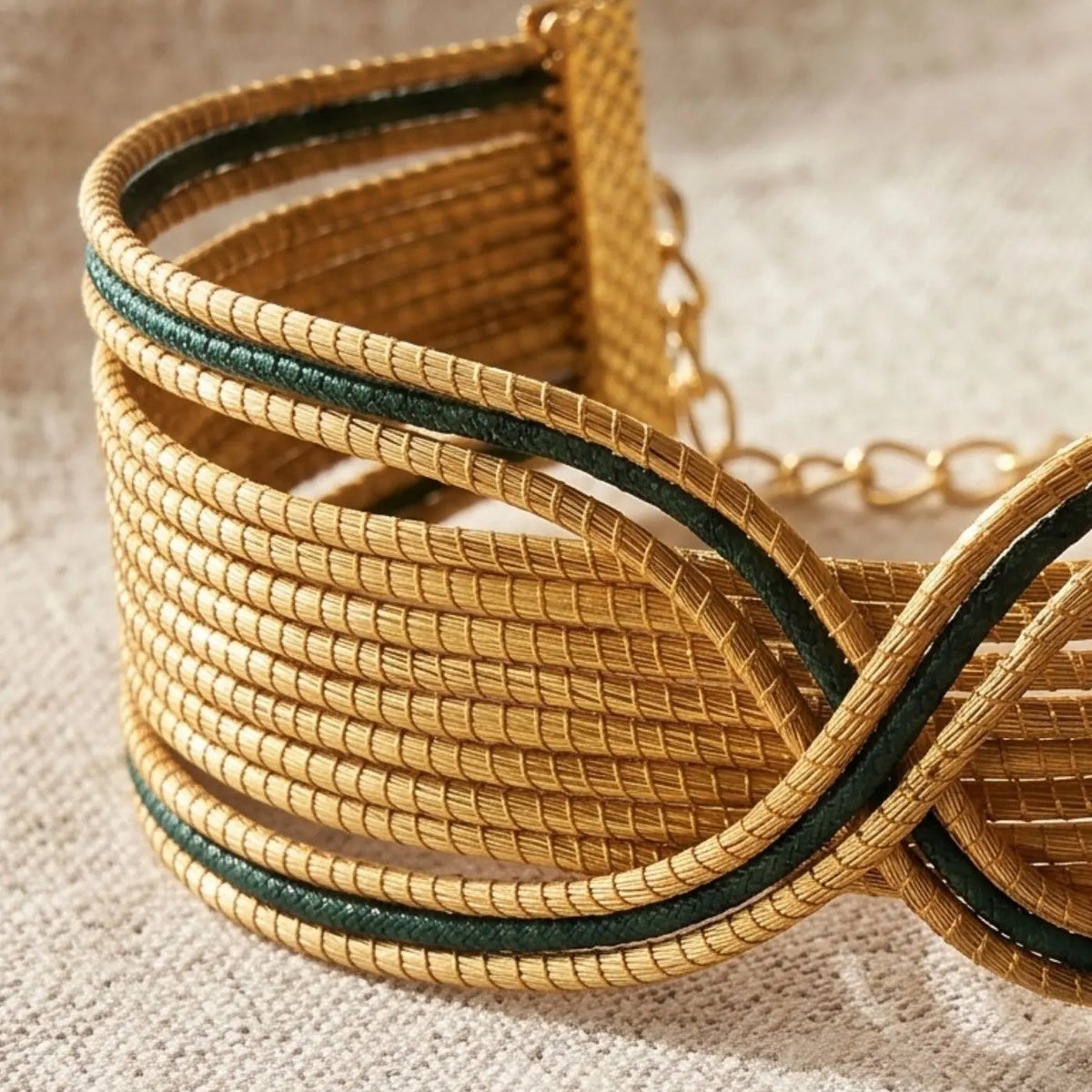 Bracciale Liana – Oro Vegetale Verde & Dorato