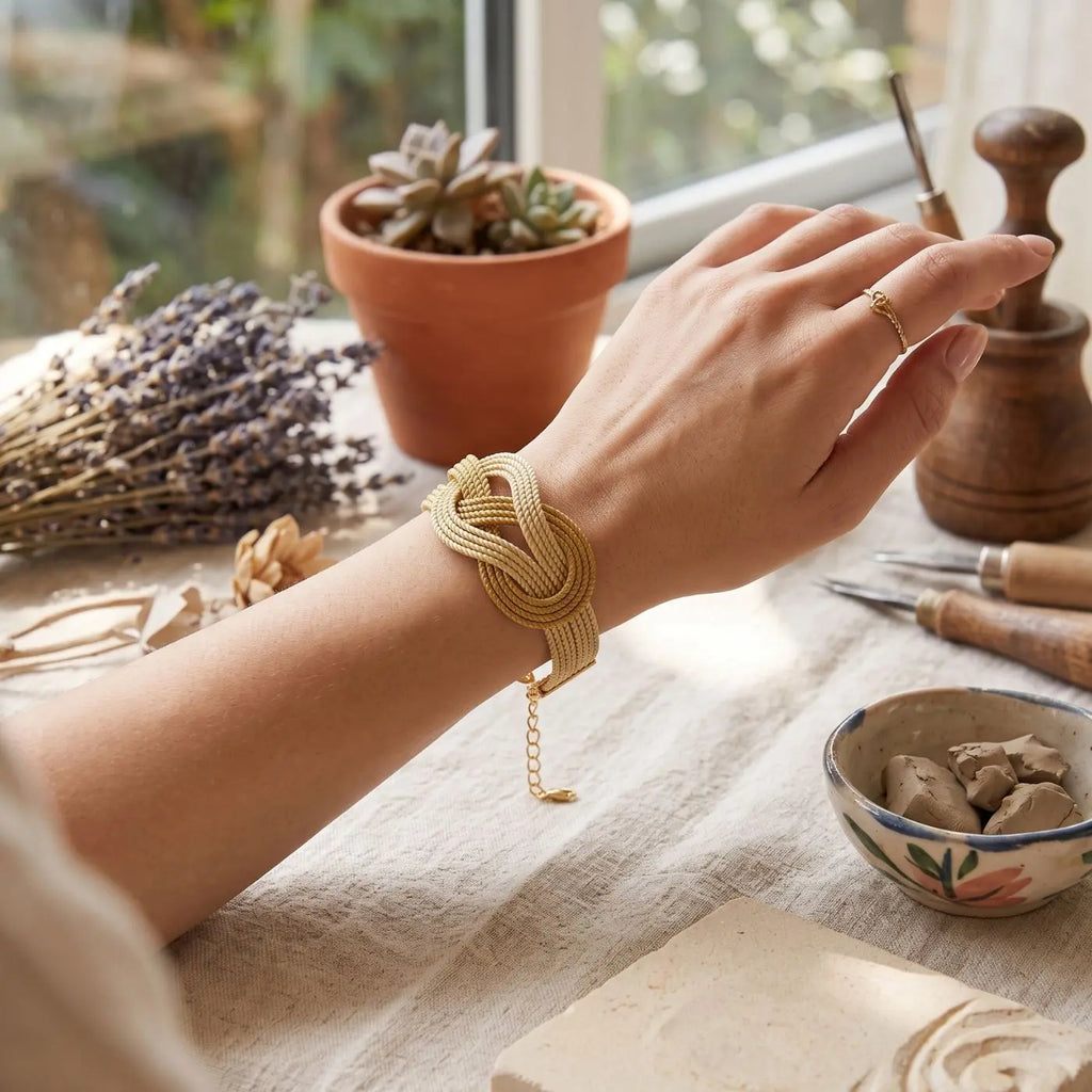 Armband Nacréa – Pflanzen-Elfenbein & Gold