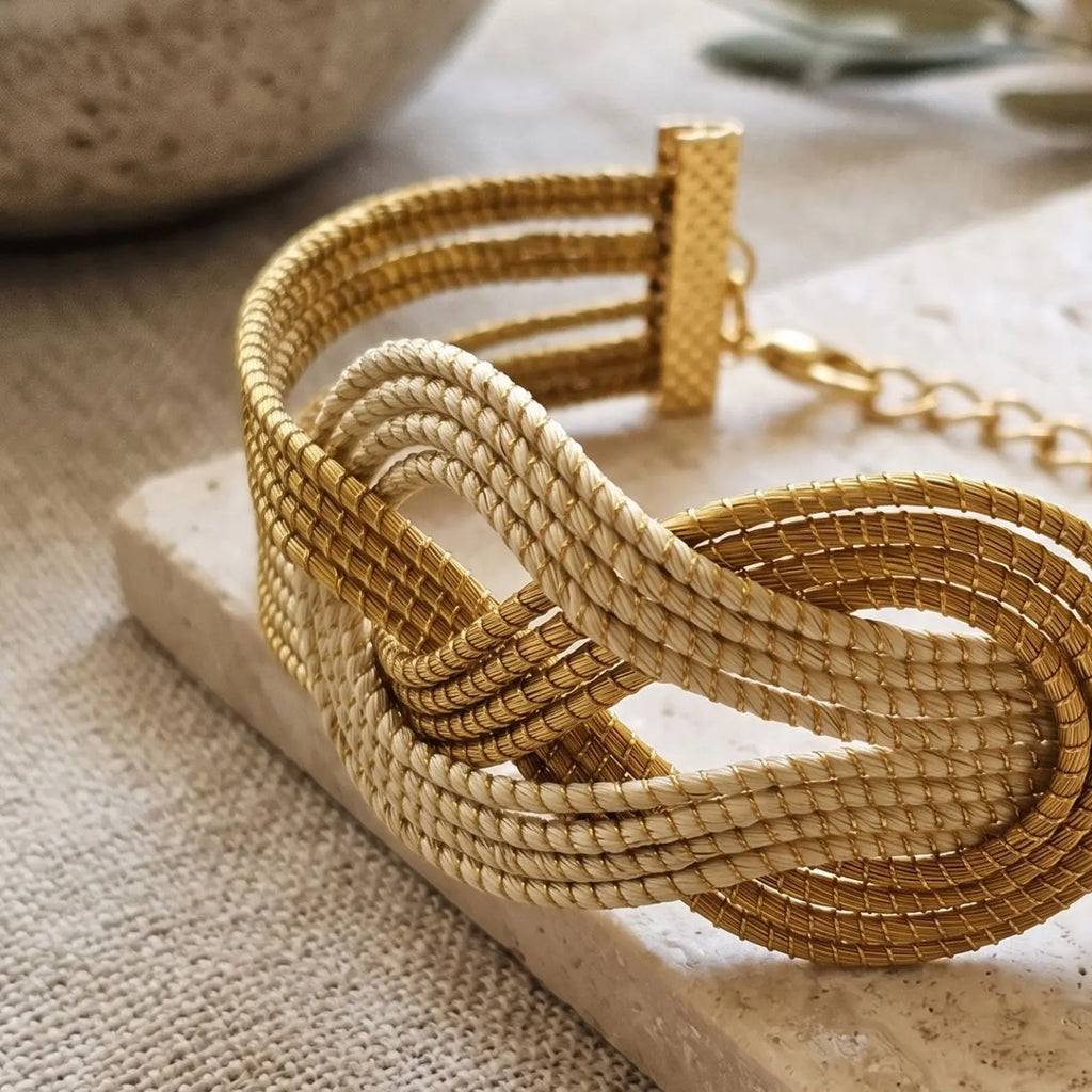 Armband Nacréa – Pflanzen-Elfenbein & Gold