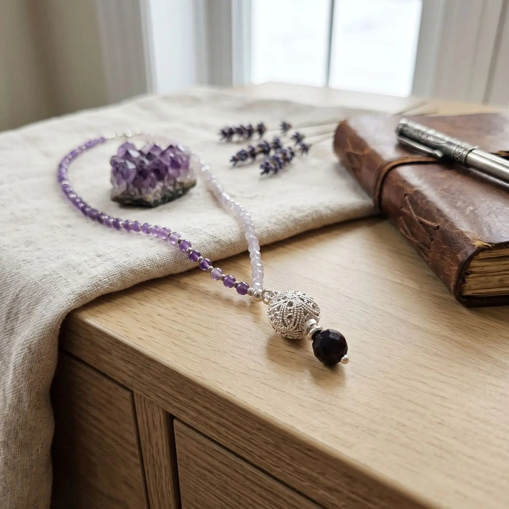 Sautoir Améthyste Harmonie – Collier long en pierres naturelles