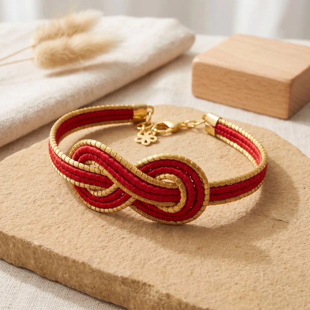 Bracelet Infini en Or Végétal Rouge Cap-Nature