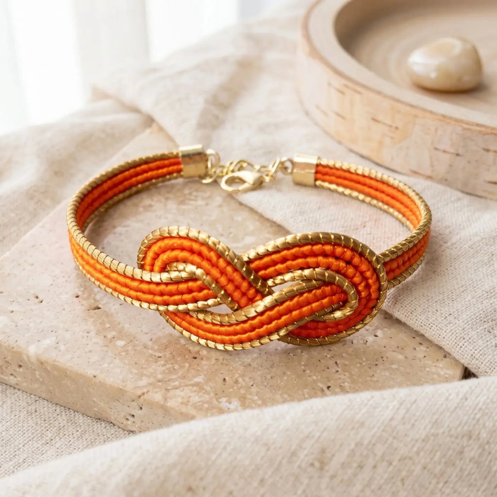 Bracelet Infini en Or Végétal Orange Cap-Nature