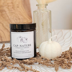 Bougie à la Cire de Soja – Parfum Citrouille Épicée - Cap-Nature