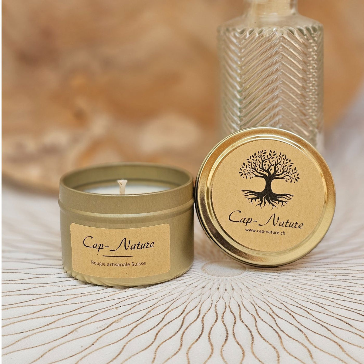 Bougie parfumée à la cire de soja -  Parfum Fleur d'oranger - Cap-Nature