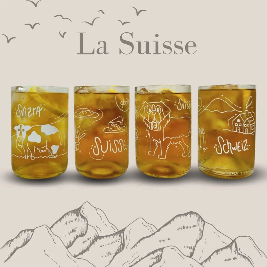 Set di 4 bicchieri - La Suisse trasparente