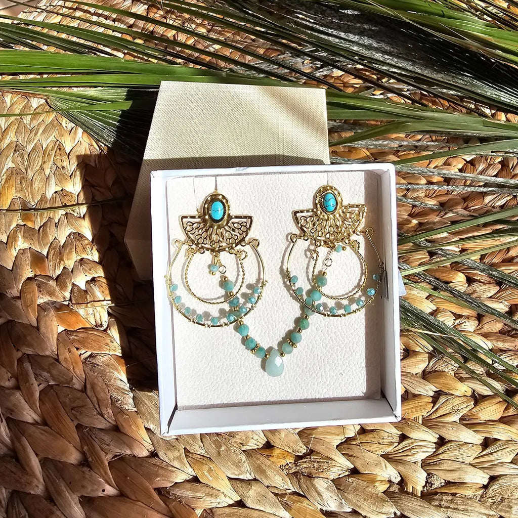 Ensemble Boucles d’Oreilles et Collier en Acier Inoxydable – Coffret Cadeau Élégant - Cap-Nature