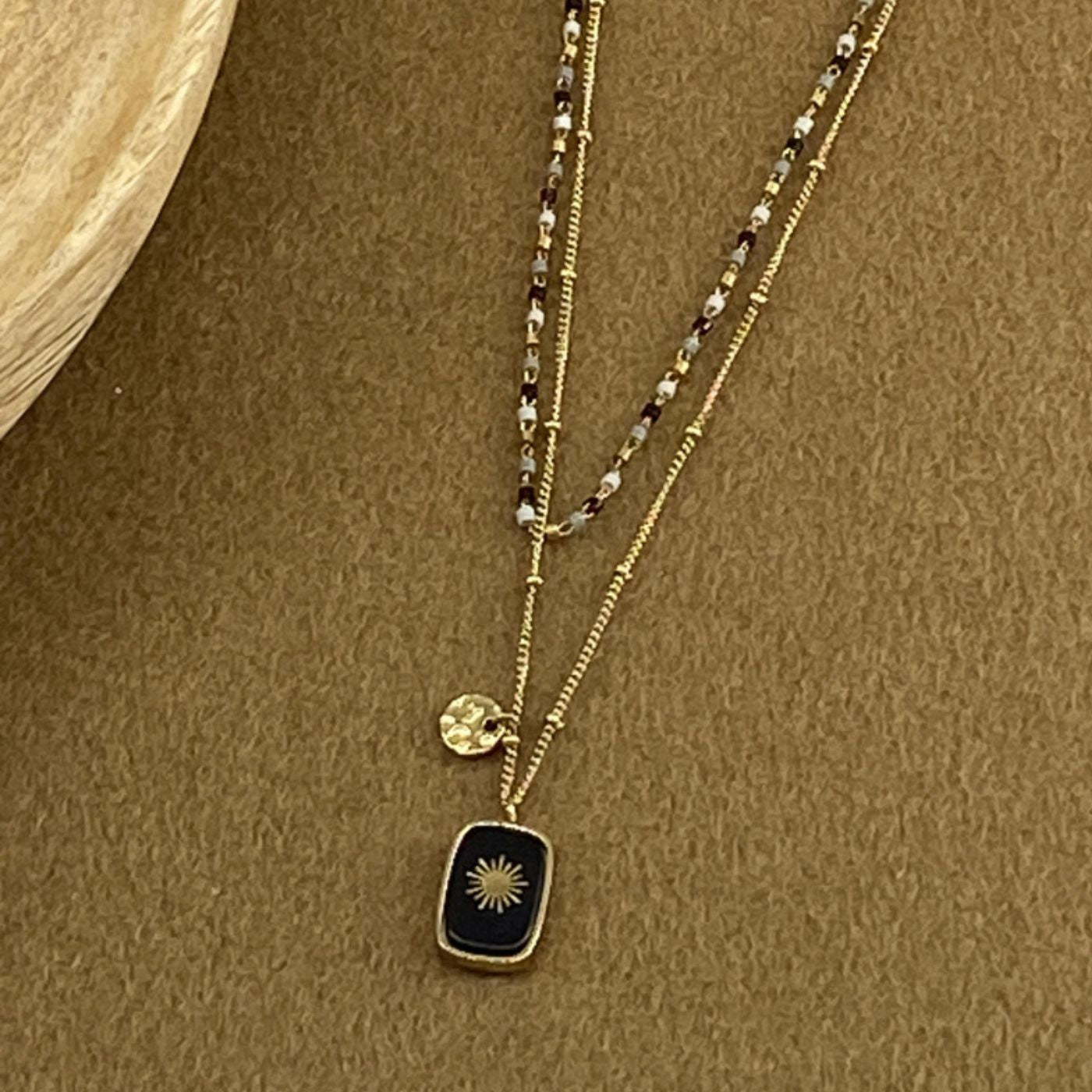 Collier en Acier Inoxydable à Couches Multiples avec Pendentifs - Cap-Nature