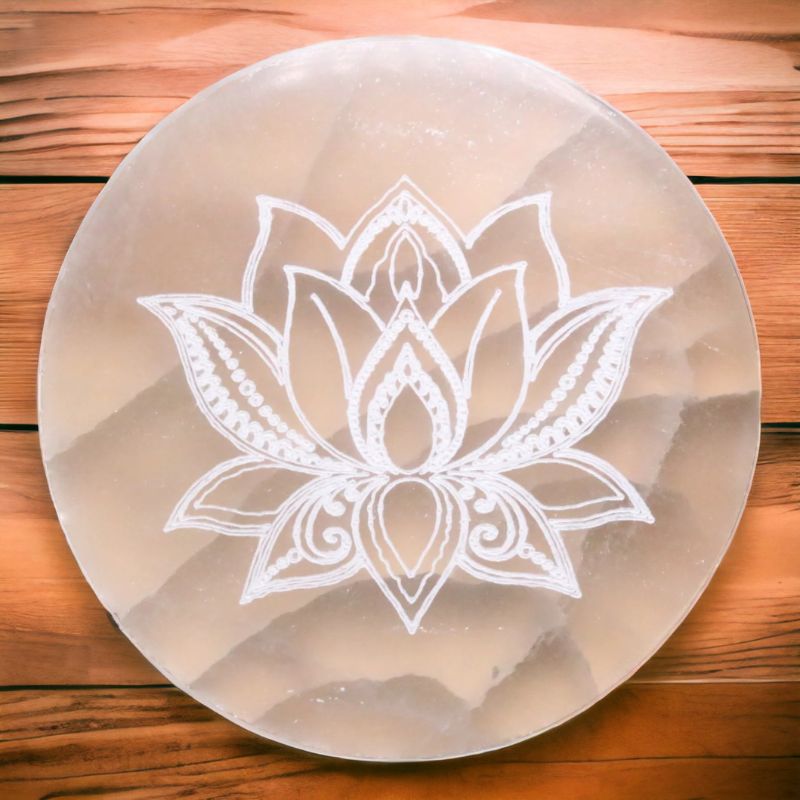 Plaque de recharge - Fleur de lotus en sélénite