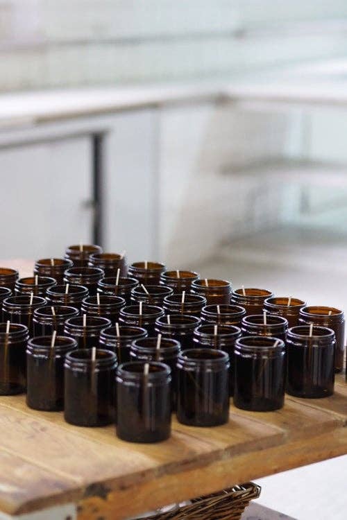 Bocaux en verre ambré