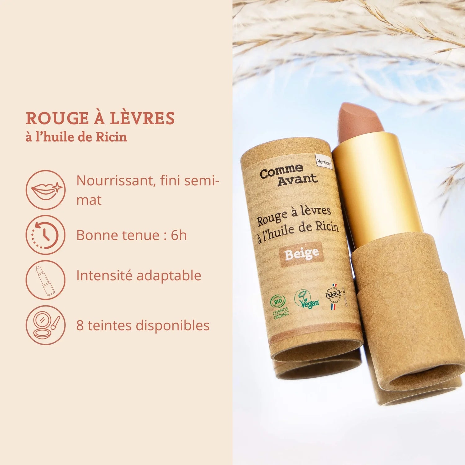 Rossetto all'olio di ricino - Comme Avant
