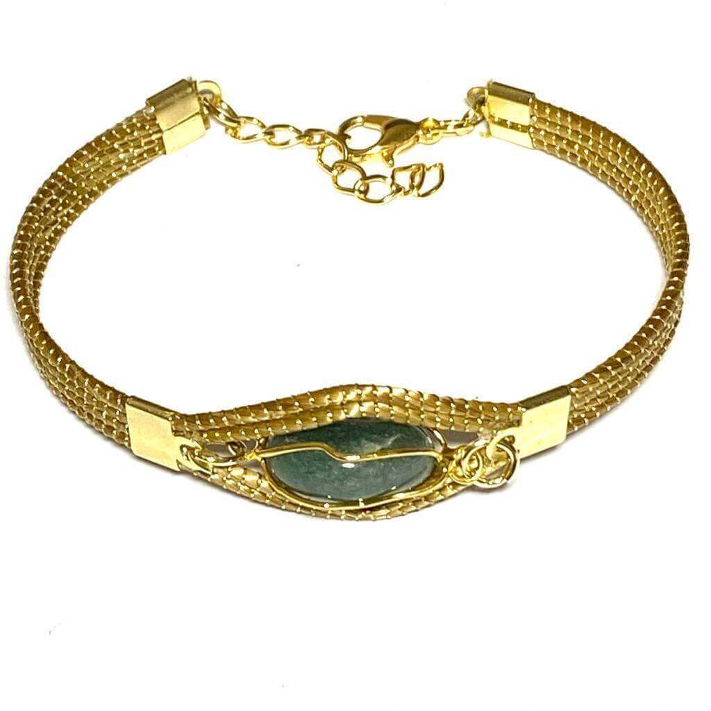 Bracelet en Or Végétal avec Pierre de Cristal Fumé - Cap-Nature