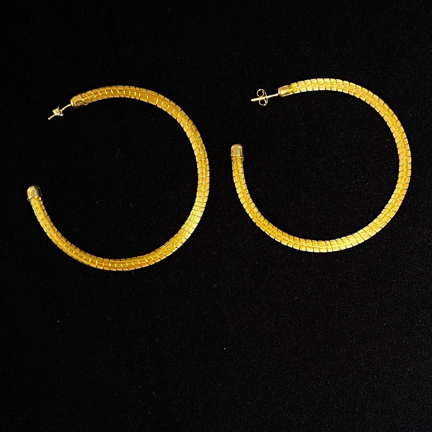 Paire de Boucles d'oreilles créoles en or végétal - 5 cm - Cap-Nature