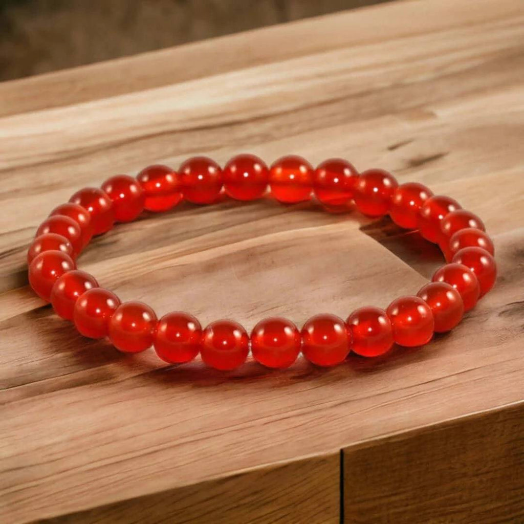 Bracelet en Perle Ronde en Cornaline - Cap-Nature