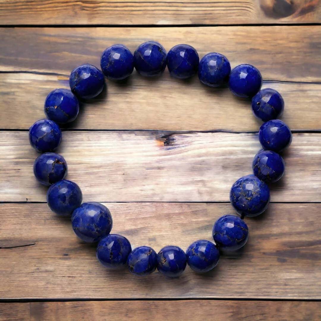 Bracelet en Perle Ronde en Lapis Lazuli - Cap-Nature