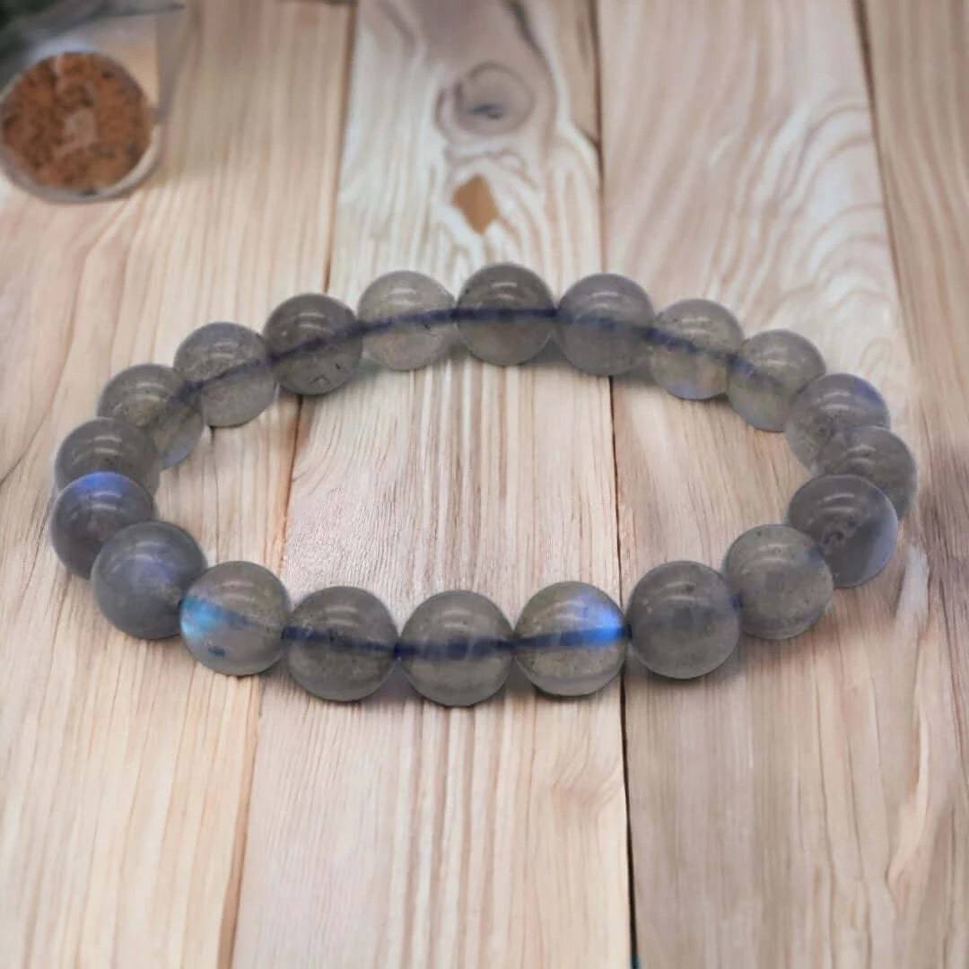 Bracelet en Perle Ronde en Labradorite - Cap-Nature