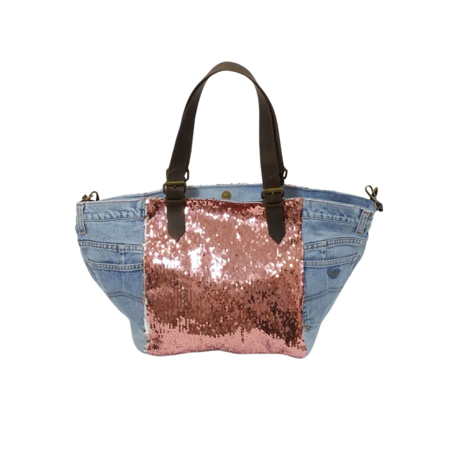 Sac Cabas en Jean Recyclé avec Sequins - Cap-Nature