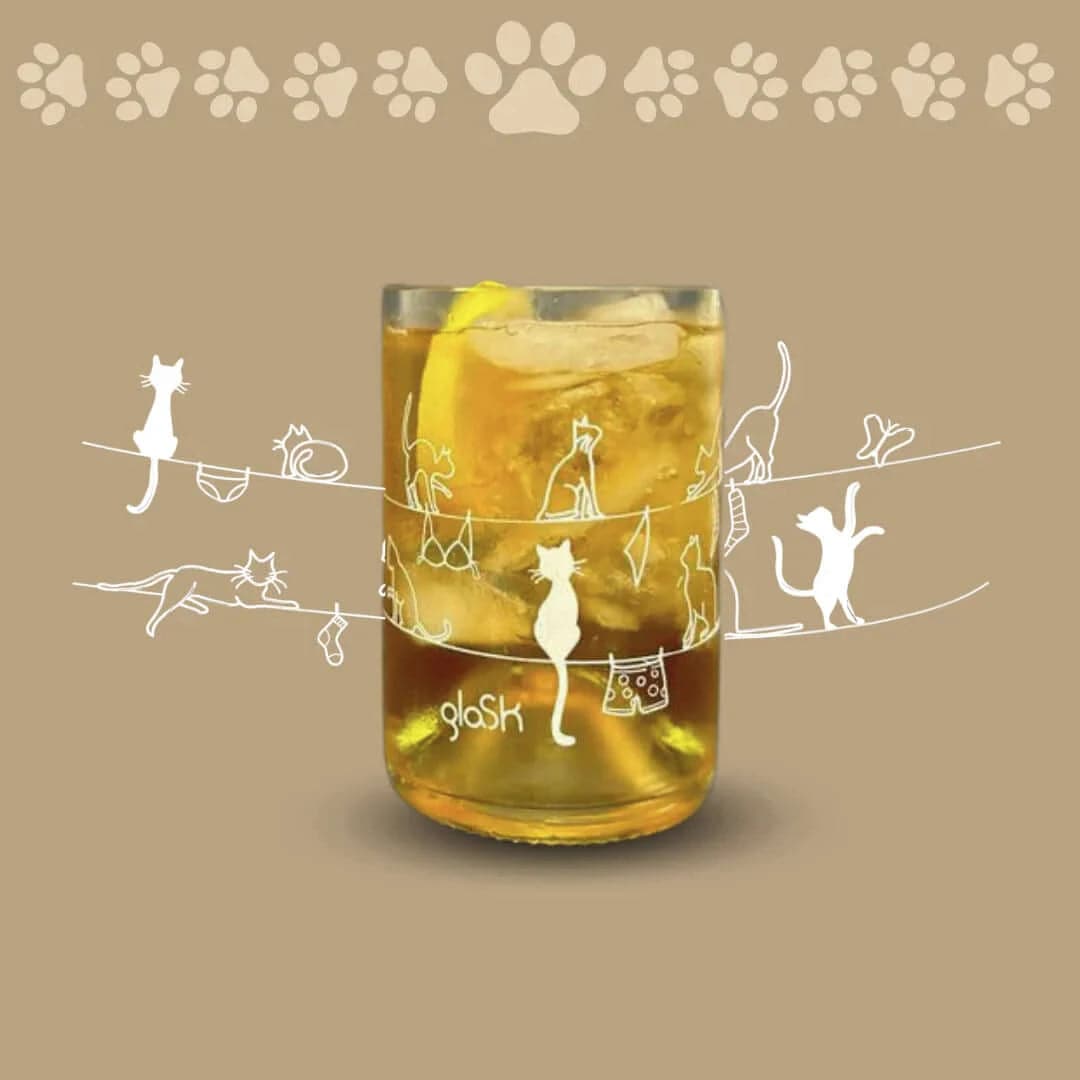 Set de 4 verres - Les chats transparent - Cap-Nature