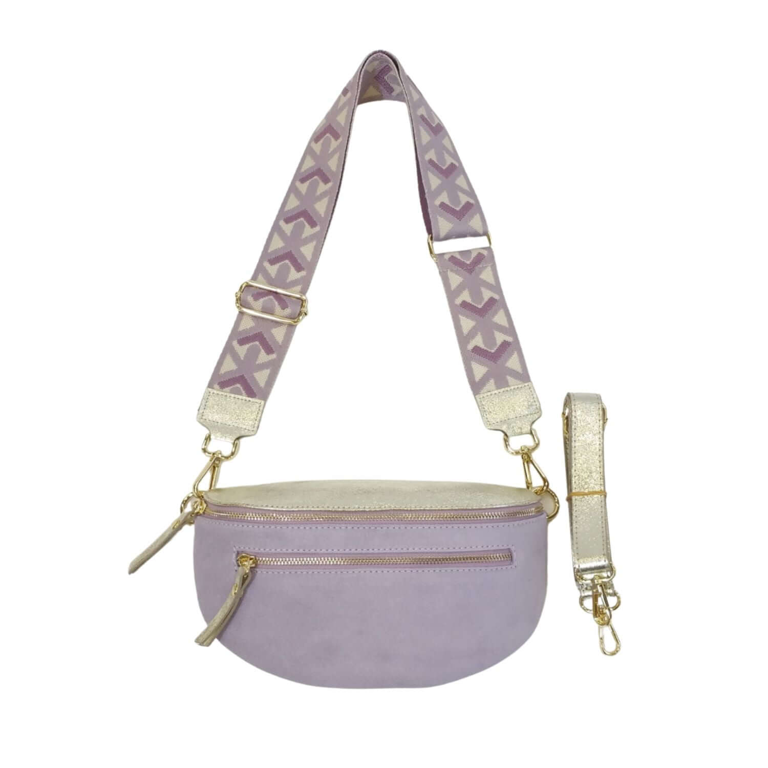 Sac Banane Cuir Irisé et Daim - Double Fermeture et Style Polyvalent - Cap-Nature