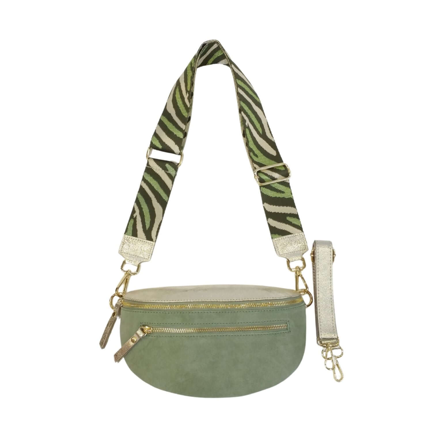 Sac Banane Cuir Irisé et Daim - Double Fermeture et Style Polyvalent - Cap-Nature