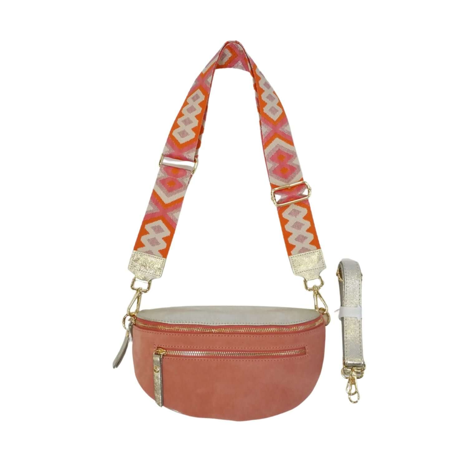 Sac Banane Cuir Irisé et Daim - Double Fermeture et Style Polyvalent - Cap-Nature