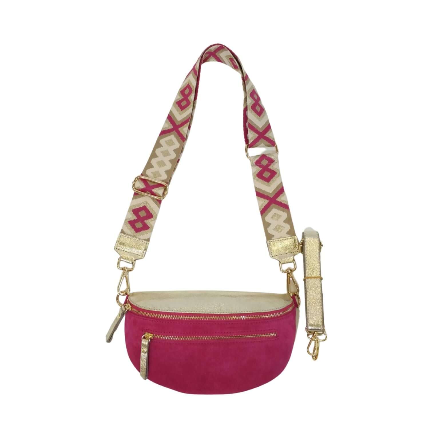 Sac Banane Cuir Irisé et Daim - Double Fermeture et Style Polyvalent - Cap-Nature