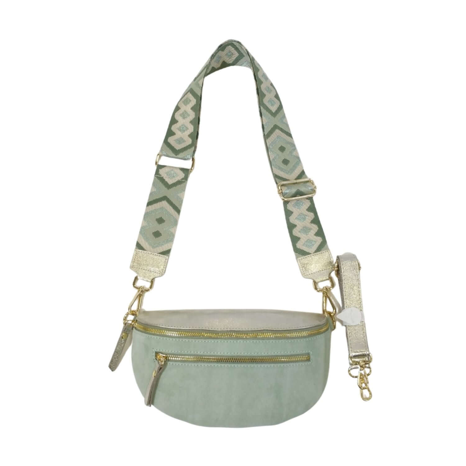 Sac Banane Cuir Irisé et Daim - Double Fermeture et Style Polyvalent - Cap-Nature