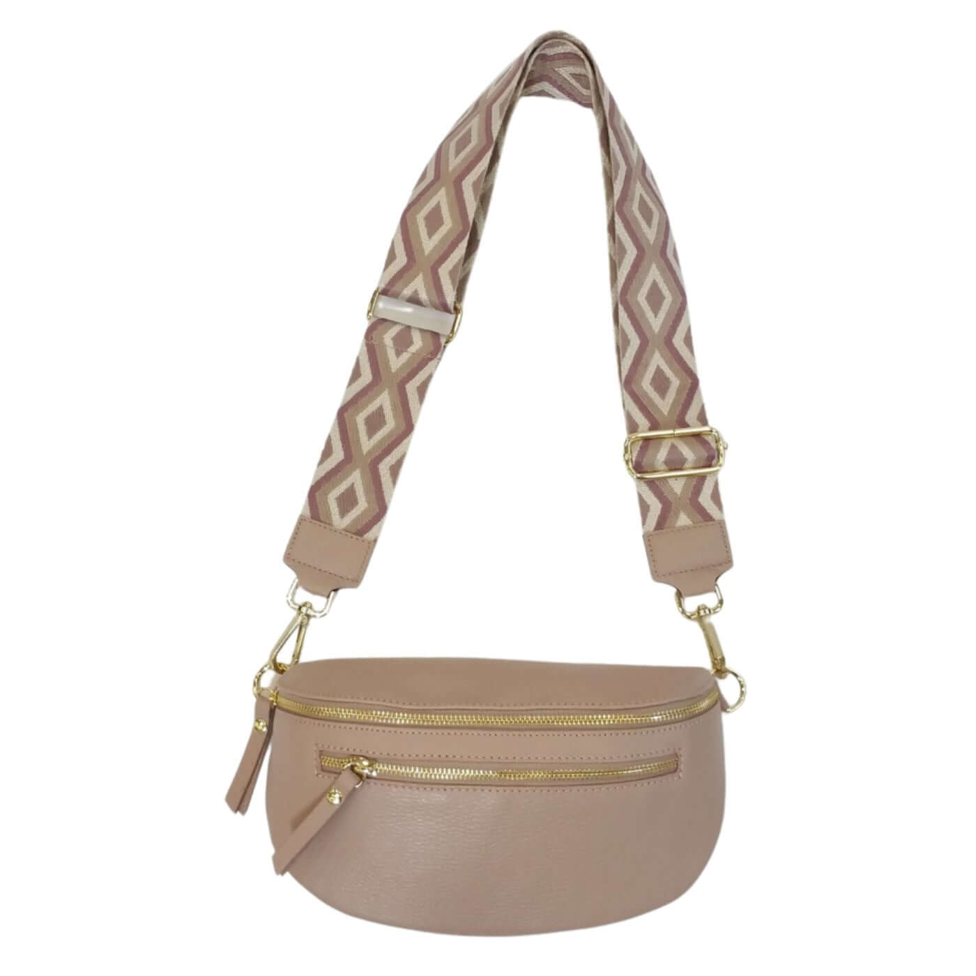 Sac Banane en Cuir Grainé Double Fermeture - Cap-Nature