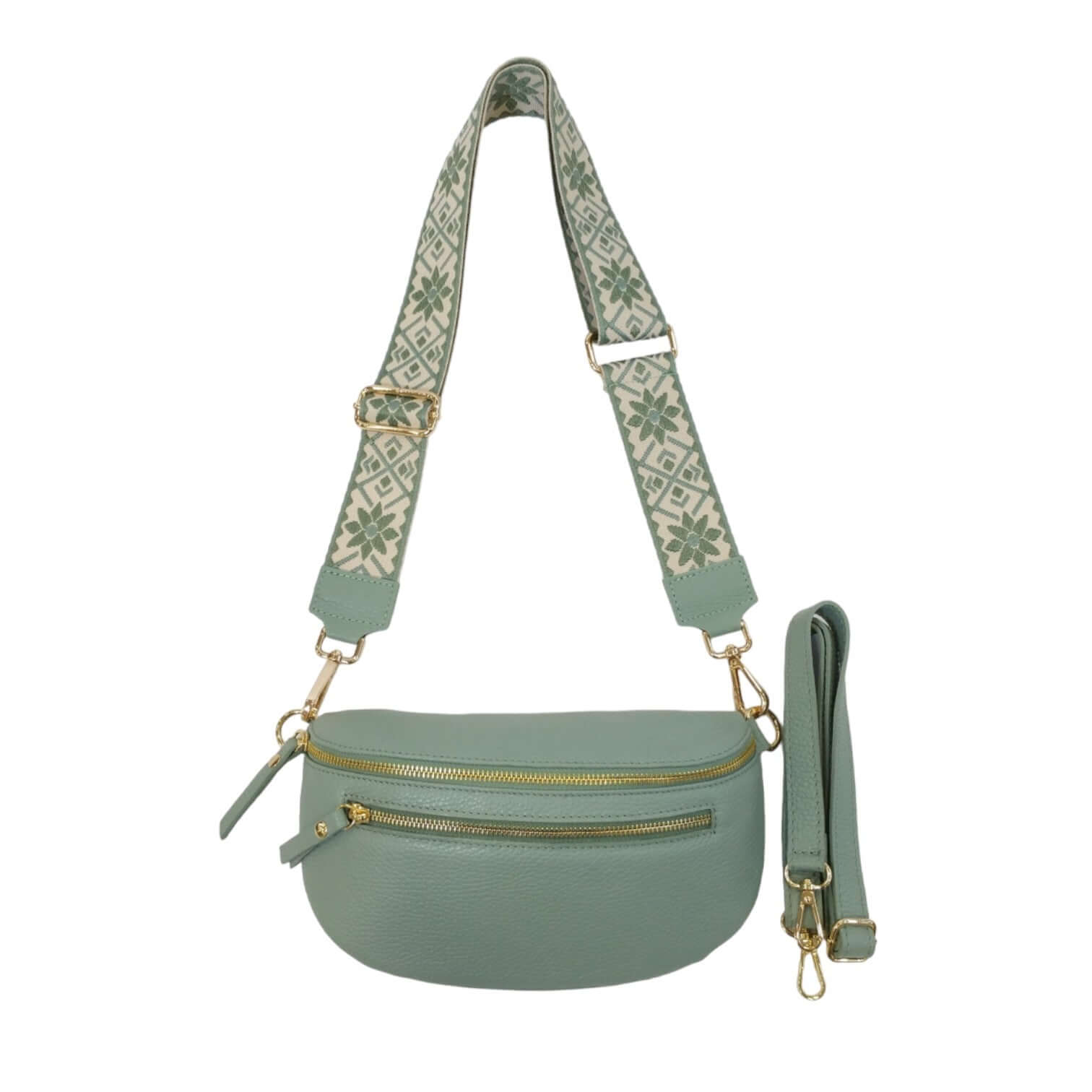 Sac Banane en Cuir Grainé Double Fermeture - Cap-Nature