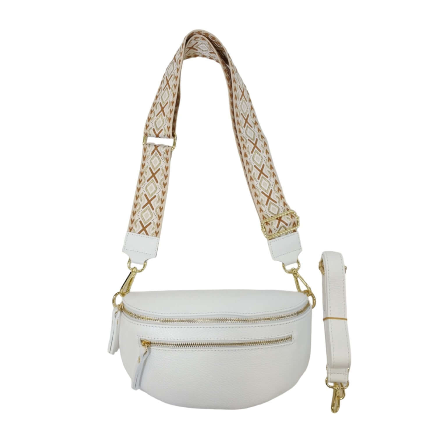 Sac Banane en Cuir Grainé Double Fermeture - Cap-Nature