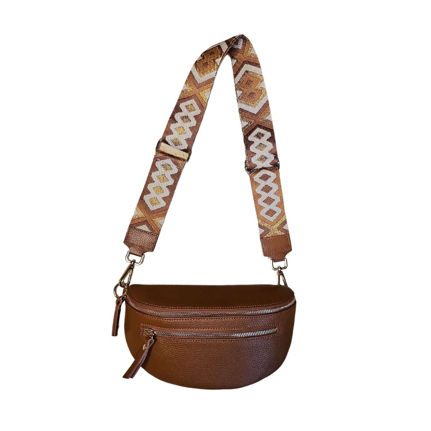 Sac Banane en Cuir Grainé Double Fermeture - Cap-Nature