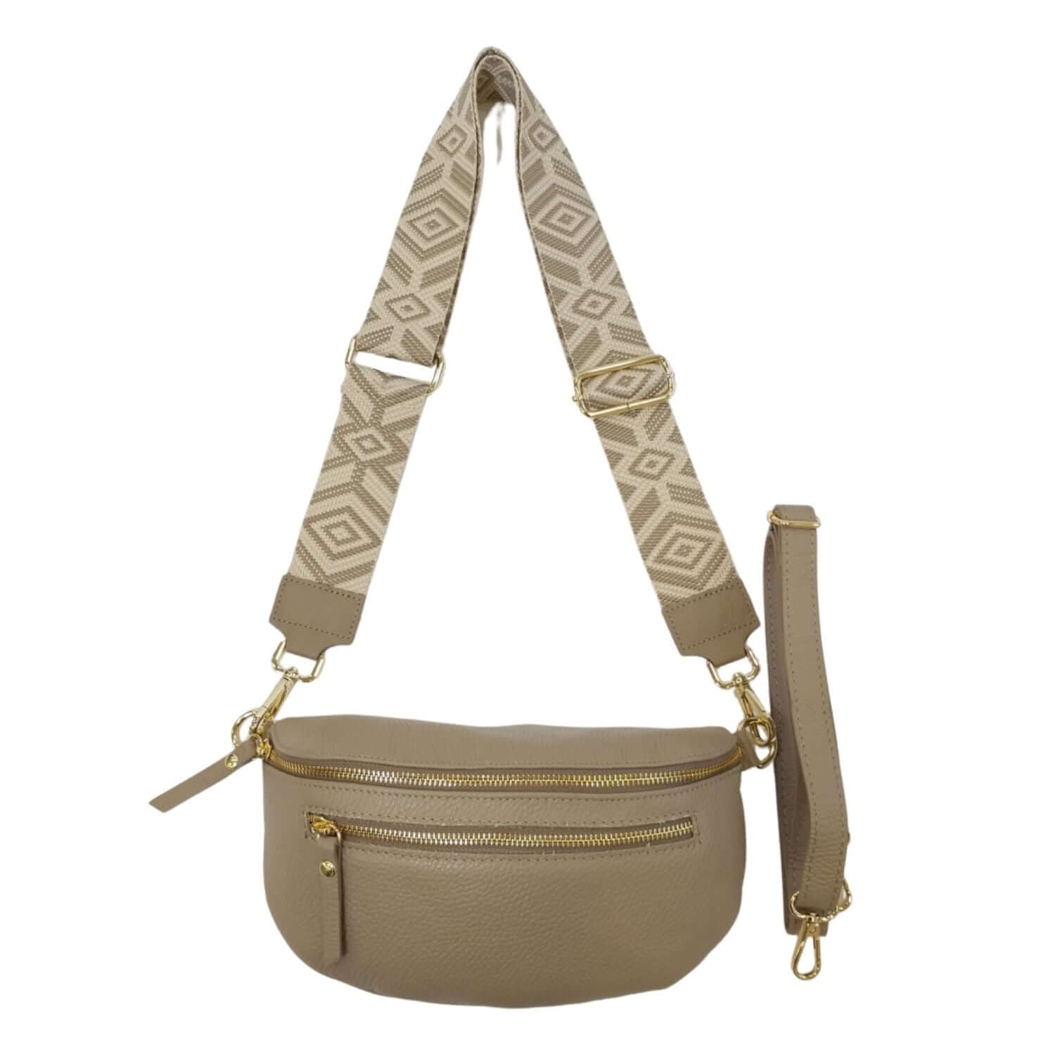 Sac Banane en Cuir Grainé Double Fermeture - Cap-Nature