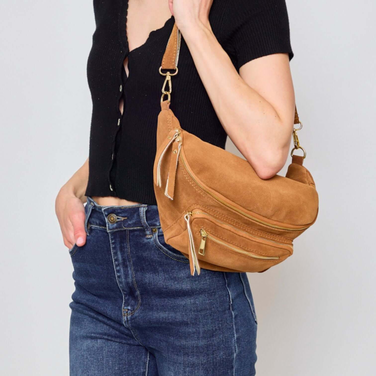 Sac Banane en Cuir de Vachette avec Poche - Cap-Nature