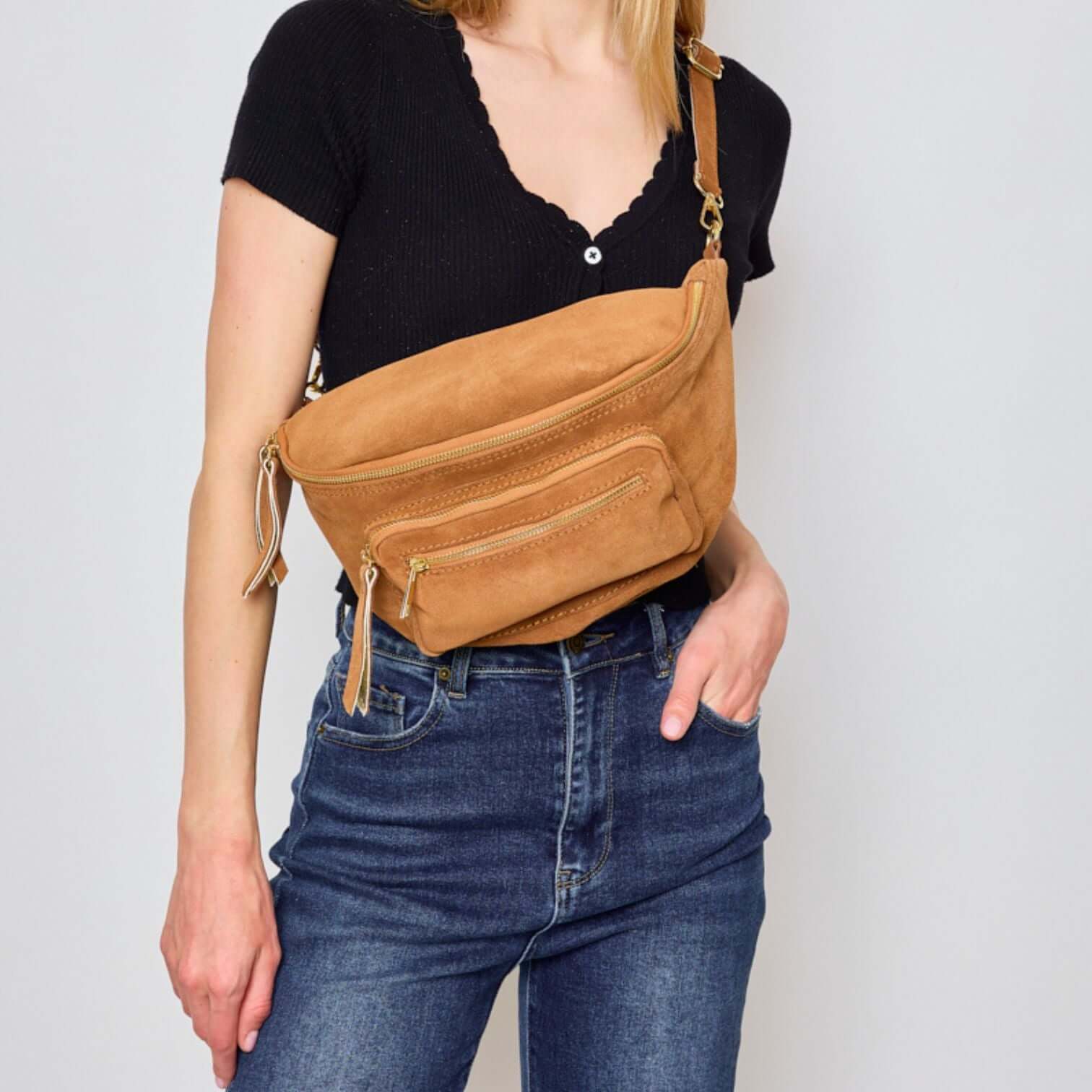 Sac Banane en Cuir de Vachette avec Poche - Cap-Nature