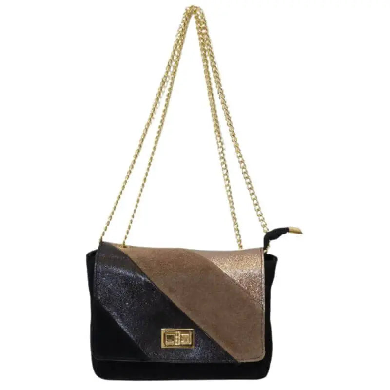 Sac bandoulière en cuir irisé et daim - Cap-Nature