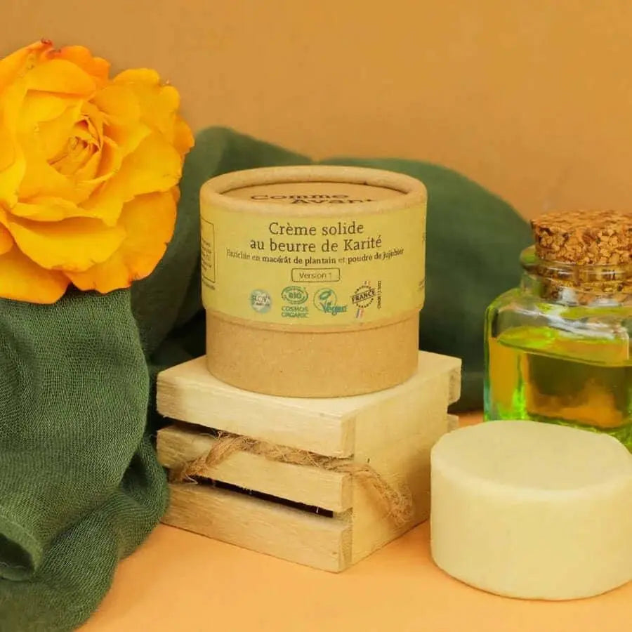 Crème solide bio naturelle au plantain & poudre de jujubier - Comme Avant - Cap-Nature
