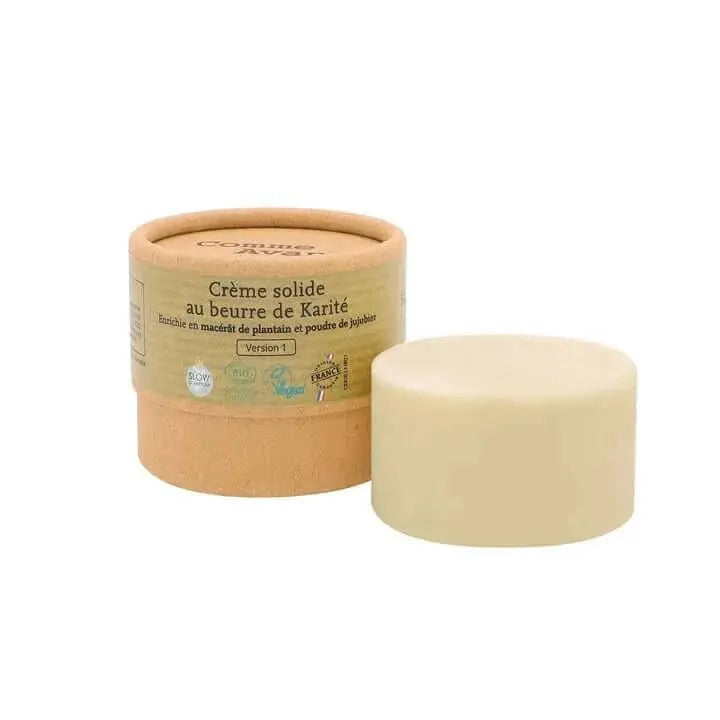 Crème solide bio naturelle au plantain & poudre de jujubier - Comme Avant - Cap-Nature