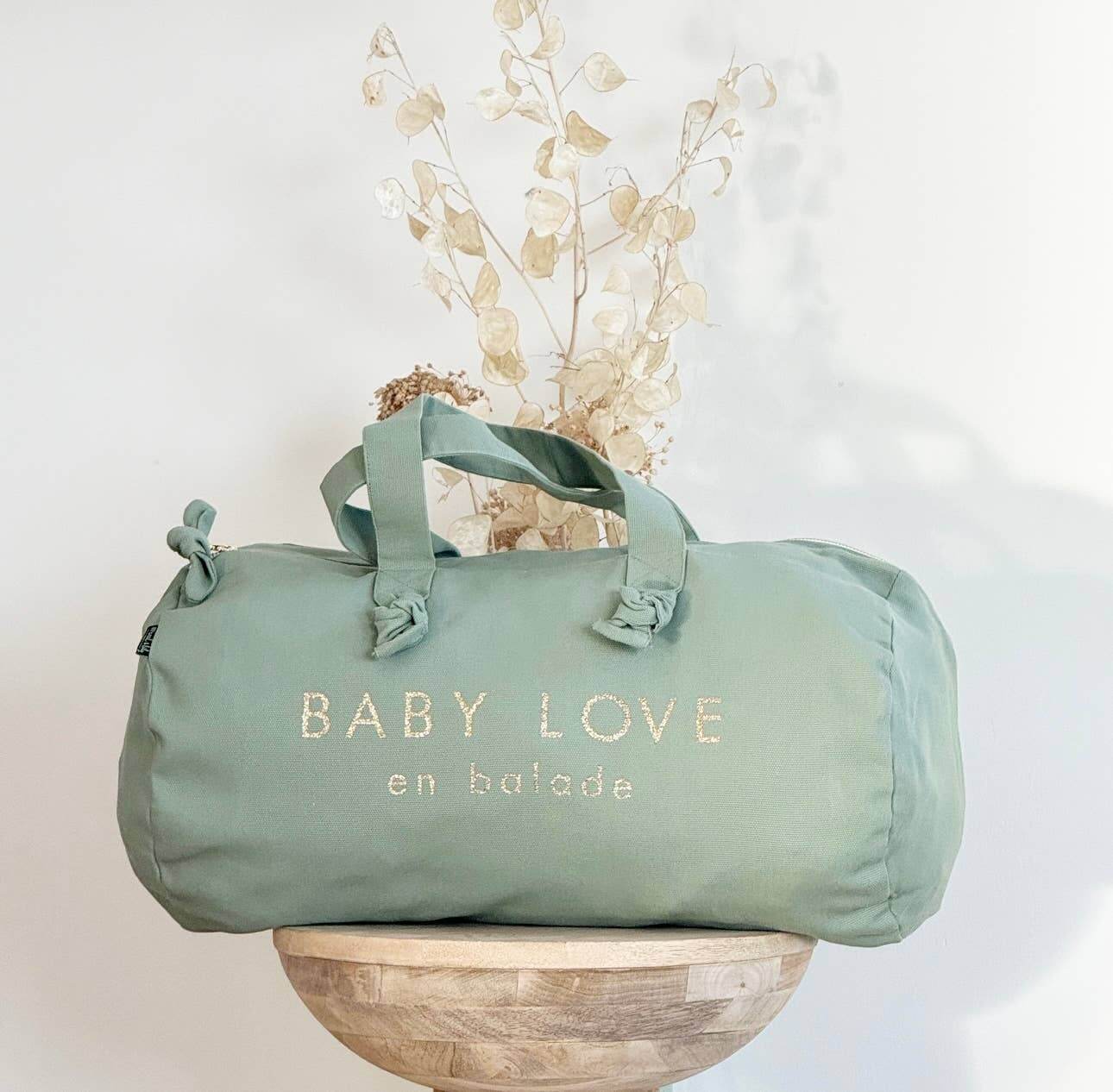 Sac Polochon - sauge  - Baby Love en balade - sac à langer - Cap-Nature