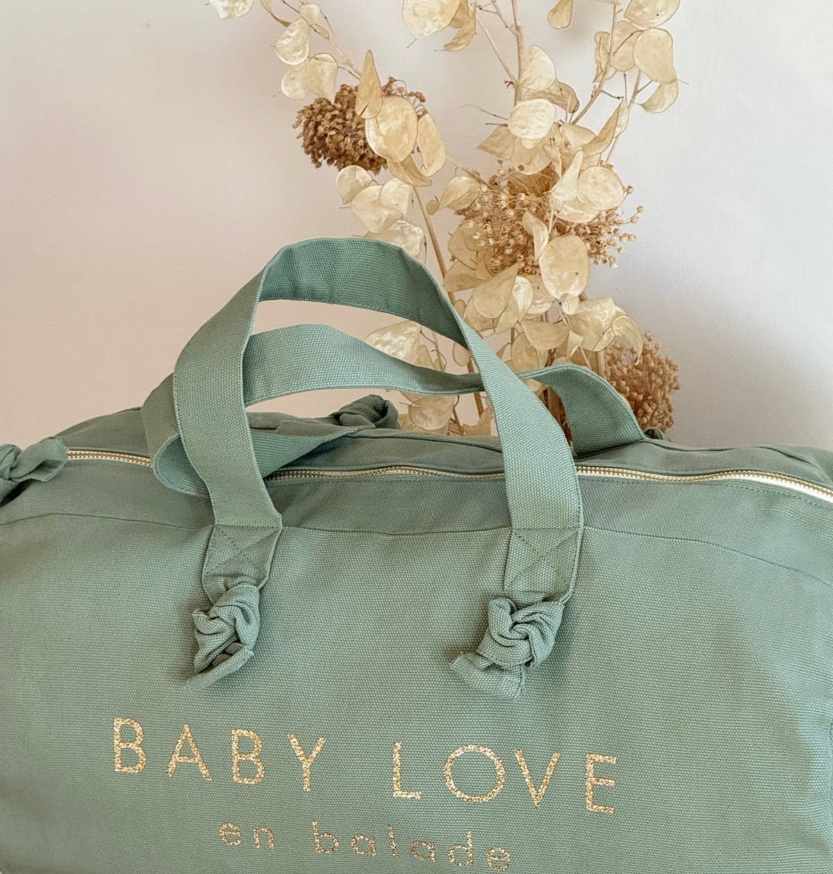 Sac Polochon - sauge  - Baby Love en balade - sac à langer - Cap-Nature