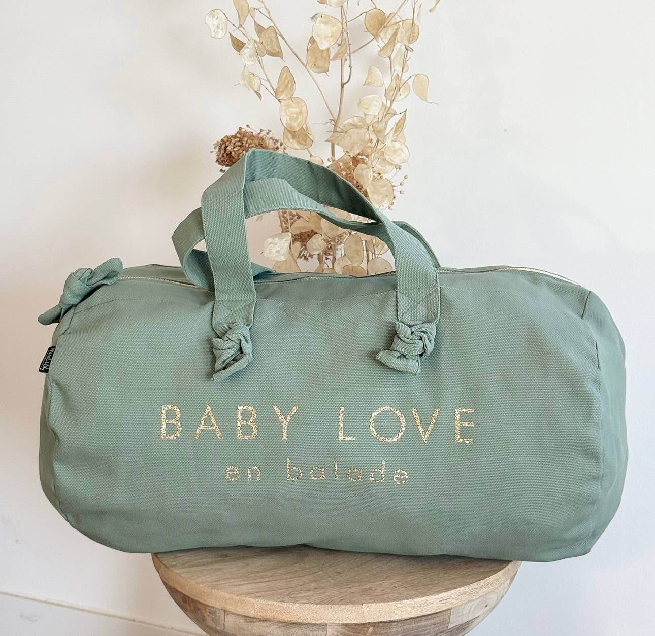 Sac Polochon - sauge  - Baby Love en balade - sac à langer - Cap-Nature