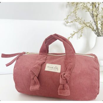 Mini Sac Polochon XXS en Velours - Couleur vieux rose - Cap-Nature