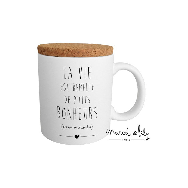 Mug "La vie est remplie de p'tits bonheurs" - Marcel & Lily - Cap-Nature