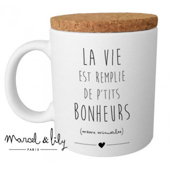 Mug "La vie est remplie de p'tits bonheurs" - Marcel & Lily - Cap-Nature