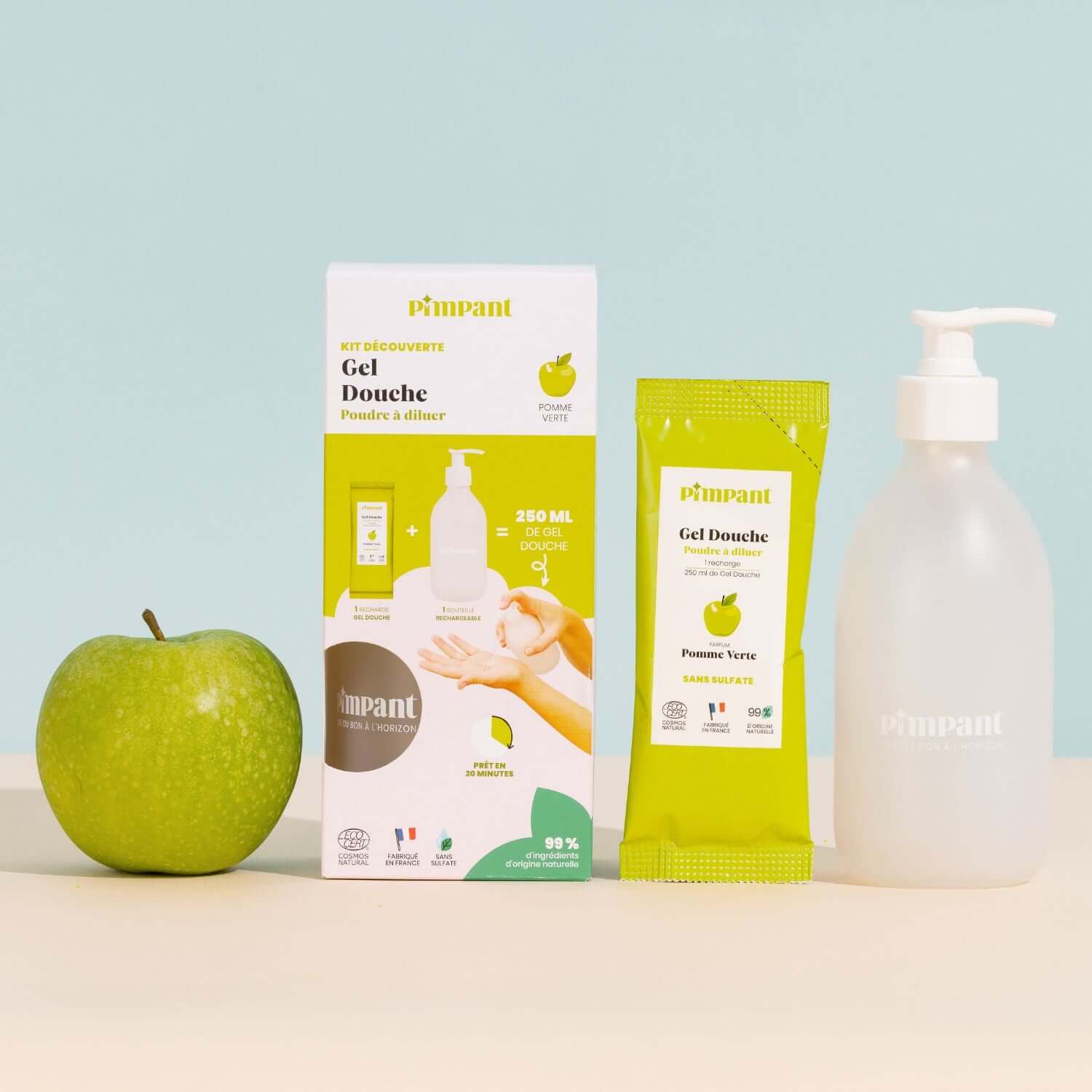 Kit découverte Gel Douche Pomme Verte - Pimpant - Cap-Nature