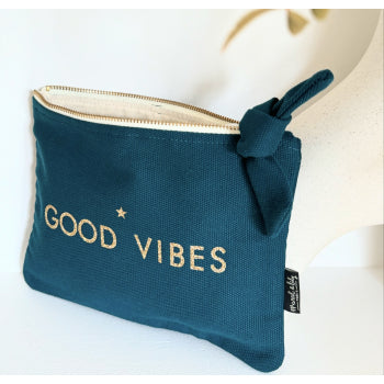 Pochette "Good Vibes" - Couleur Bleu Paon - Cap-Nature